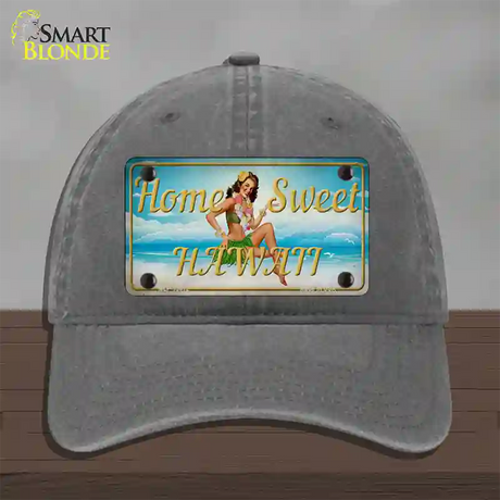 Home Sweet Hawaii Novelty License Plate Hat Tag Unconstructed Cotton / Charcoal