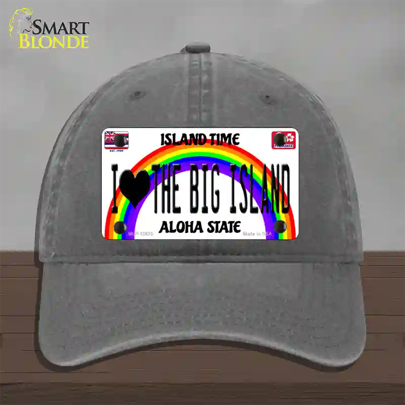 I Heart Big Island Novelty License Plate Hat Tag Unconstructed Cotton / Charcoal