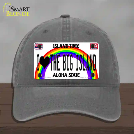 I Heart Big Island Novelty License Plate Hat Tag Unconstructed Cotton / Charcoal