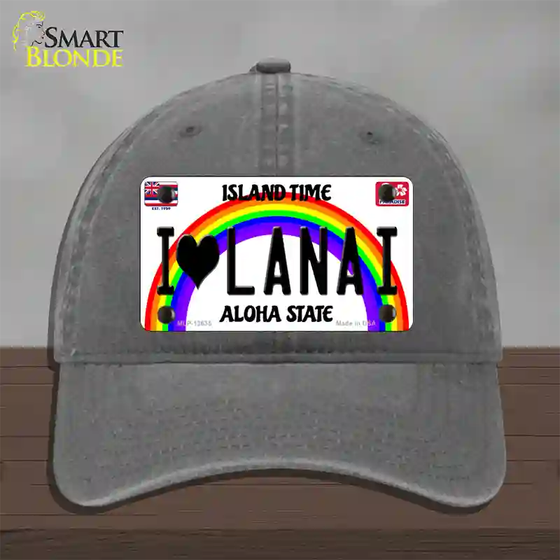 I Heart Lanai Novelty License Plate Hat Tag Unconstructed Cotton / Charcoal