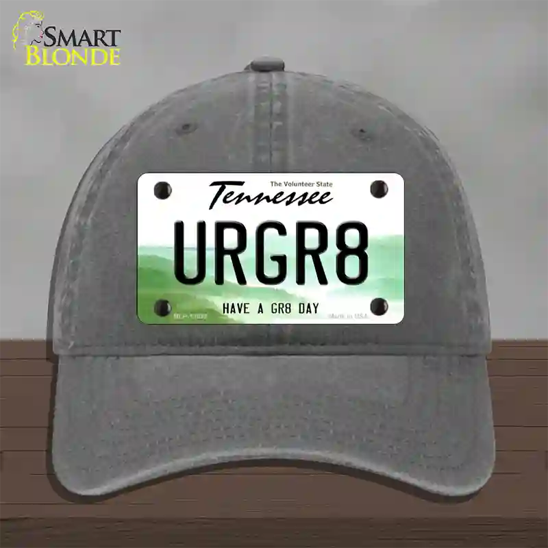 URGR8 Novelty License Plate Hat Tag Unconstructed Cotton / Charcoal