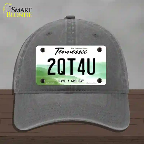 Too Cute For You Novelty License Plate Hat Tag Unconstructed Cotton / Charcoal