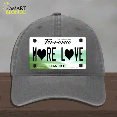 More Love Novelty License Plate Hat Tag Unconstructed Cotton / Charcoal