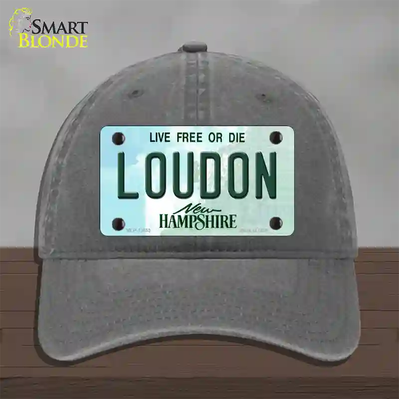 Loudon New Hampshire Novelty License Plate Hat Tag Unconstructed Cotton / Charcoal