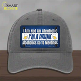 Im A Drunk Novelty License Plate Hat Tag Unconstructed Cotton / Charcoal