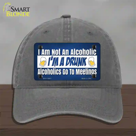 Im A Drunk Novelty License Plate Hat Tag Unconstructed Cotton / Charcoal