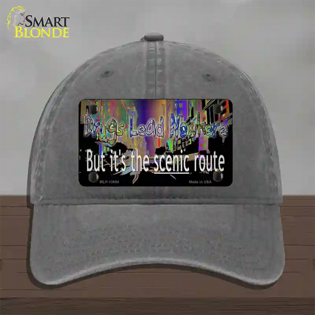 Drugs Lead Nowhere Novelty License Plate Hat Tag Unconstructed Cotton / Charcoal