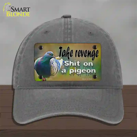 Shit On A Pigeon Novelty License Plate Hat Tag Unconstructed Cotton / Charcoal