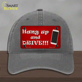 Hang Up and Drive Novelty License Plate Hat Tag Unconstructed Cotton / Charcoal