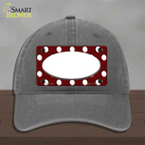 White Burgundy Polka Dot White Center Oval Novelty License Plate Hat Unconstructed Cotton / Charcoal