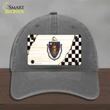 Massachusetts Racing Flag Novelty License Plate Hat Tag Unconstructed Cotton / Charcoal