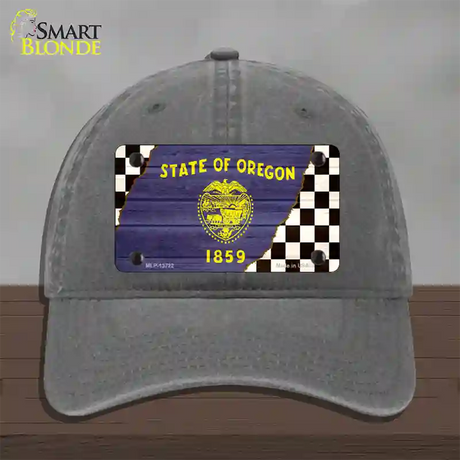 Oregon Racing Flag Novelty License Plate Hat Tag Unconstructed Cotton / Charcoal