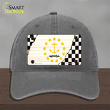 Rhode Island Racing Flag Novelty License Plate Hat Tag Unconstructed Cotton / Charcoal