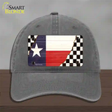 Texas Racing Flag Novelty License Plate Hat Tag Unconstructed Cotton / Charcoal