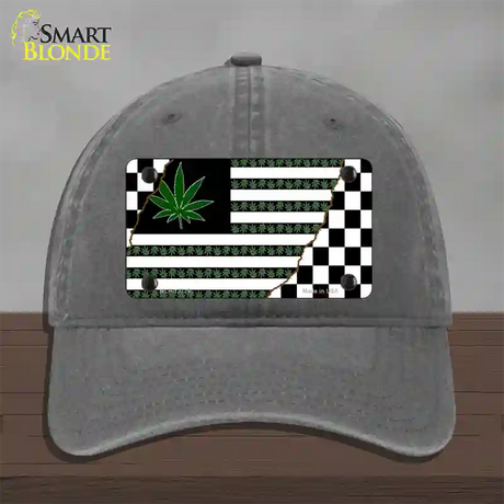 Weed American Racing Flag Novelty License Plate Hat Tag Unconstructed Cotton / Charcoal