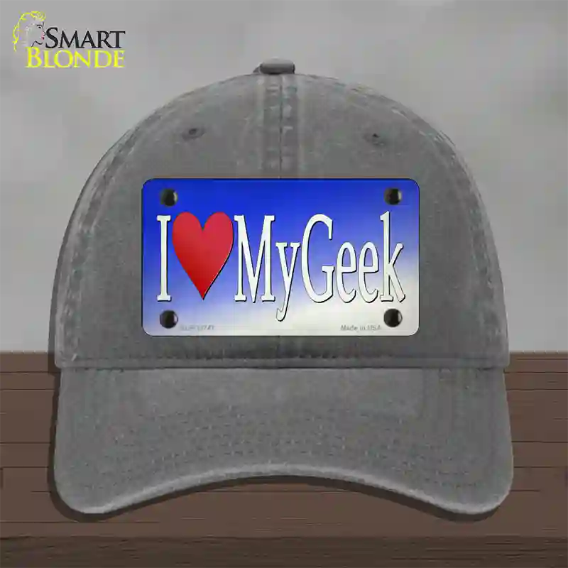 I Love My Geek Novelty License Plate Hat Tag Unconstructed Cotton / Charcoal