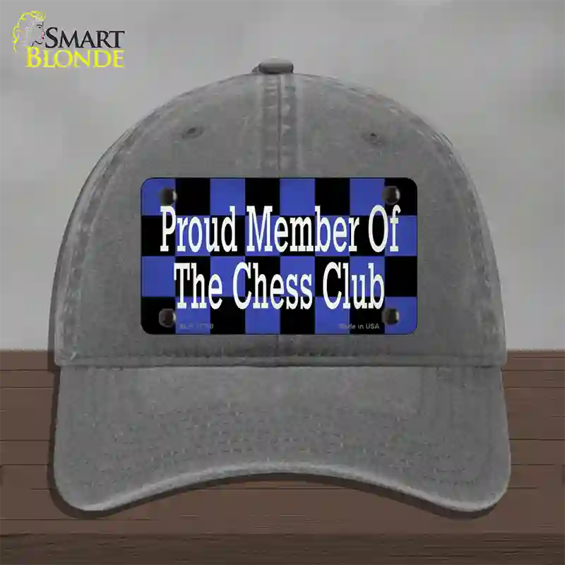 Chess Club Member Novelty License Plate Hat Tag Unconstructed Cotton / Charcoal