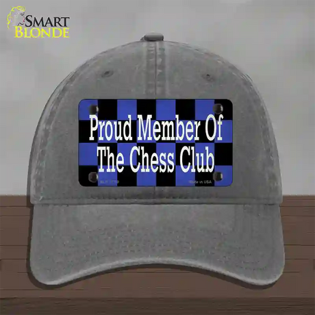 Chess Club Member Novelty License Plate Hat Tag Unconstructed Cotton / Charcoal