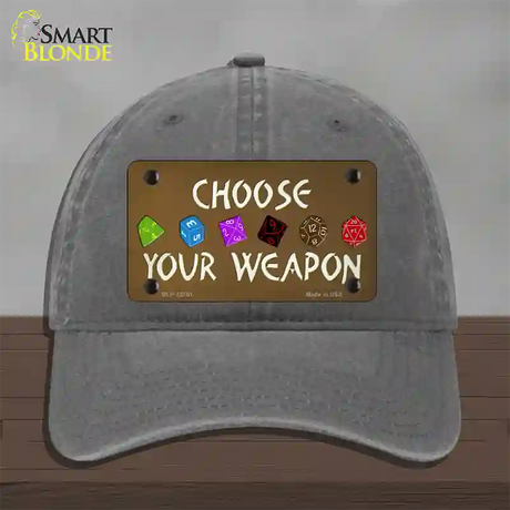 Choose Your Weapon Novelty License Plate Hat Tag Unconstructed Cotton / Charcoal