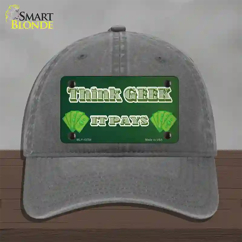 Think Geek Novelty License Plate Hat Tag Unconstructed Cotton / Charcoal