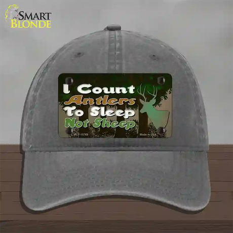 I Count Antlers To Sleep Novelty License Plate Hat Tag Unconstructed Cotton / Charcoal