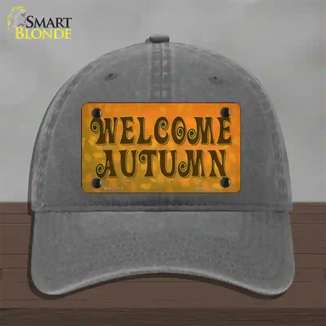 Welcome Autumn Novelty License Plate Hat Tag Unconstructed Cotton / Charcoal