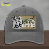 Route Sixty Six Novelty License Plate Hat Tag Unconstructed Cotton / Charcoal