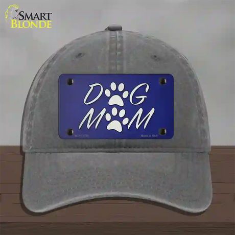 Dog Mom Novelty License Plate Hat Tag Unconstructed Cotton / Charcoal