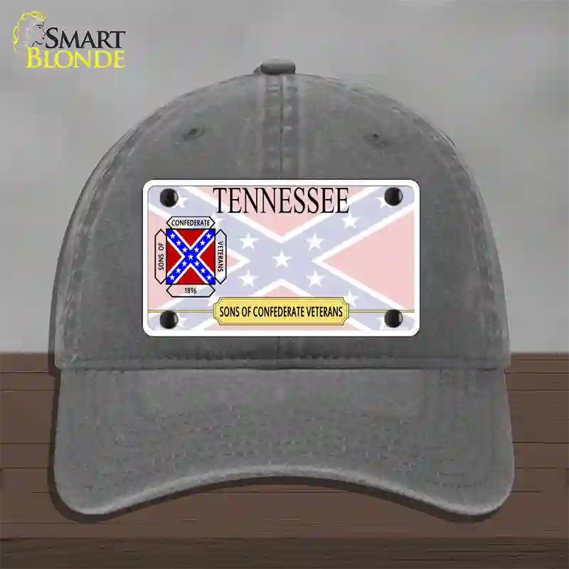 Tennessee Sons Of Confederate Novelty License Plate Hat Unconstructed Cotton / Charcoal