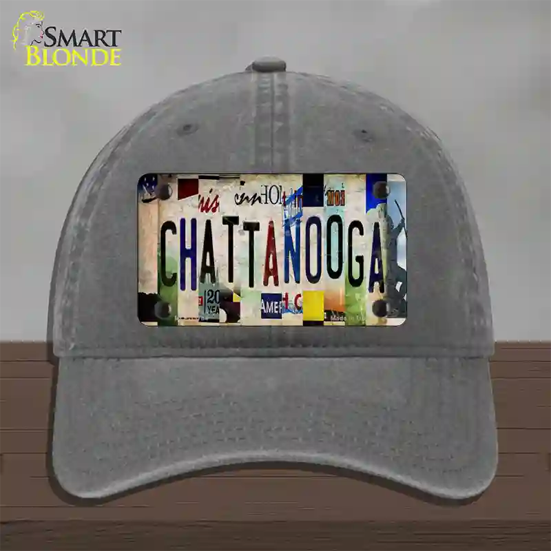 Chattanooga Strip Art Novelty License Plate Hat Tag Unconstructed Cotton / Charcoal