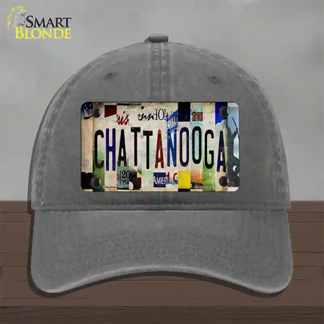 Chattanooga Strip Art Novelty License Plate Hat Tag Unconstructed Cotton / Charcoal