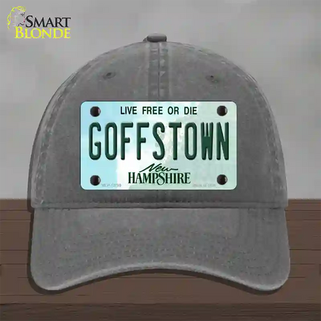 Goffstown New Hampshire Novelty License Plate Hat Tag Unconstructed Cotton / Charcoal