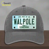 Walpole New Hampshire Novelty License Plate Hat Tag Unconstructed Cotton / Charcoal