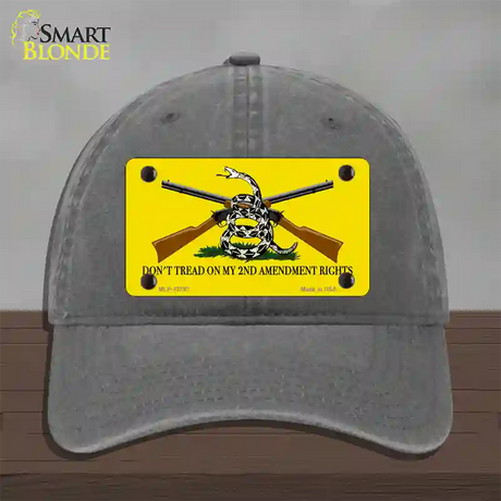 Dont Tread On My 2nd Amendment Novelty License Plate Hat Unconstructed Cotton / Charcoal