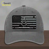 Dont Tread On Me American Flag Novelty License Plate Hat Unconstructed Cotton / Charcoal