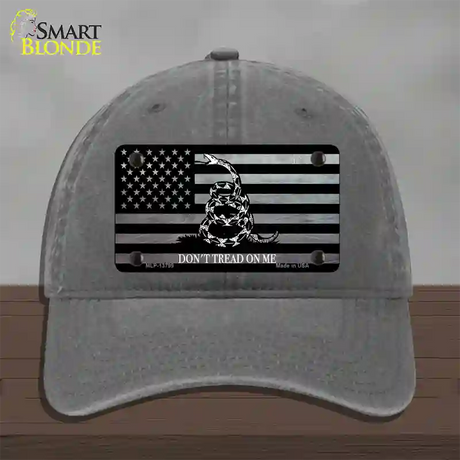 Dont Tread On Me American Flag Novelty License Plate Hat Unconstructed Cotton / Charcoal