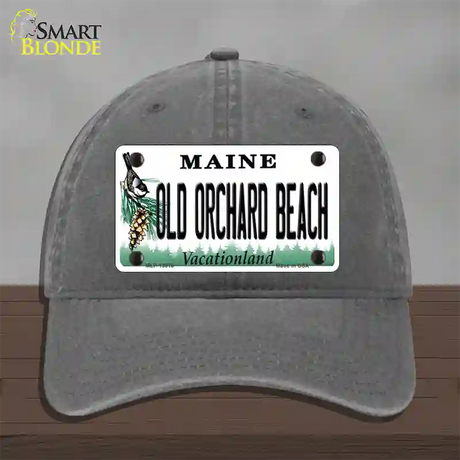 Old Orchard Beach Maine Novelty License Plate Hat Tag Unconstructed Cotton / Charcoal