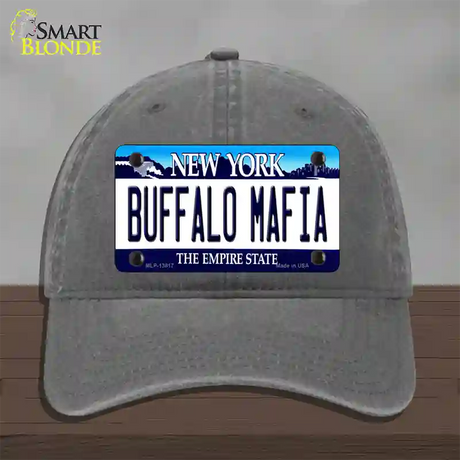 Buffalo Mafia New York Novelty License Plate Hat Tag Unconstructed Cotton / Charcoal