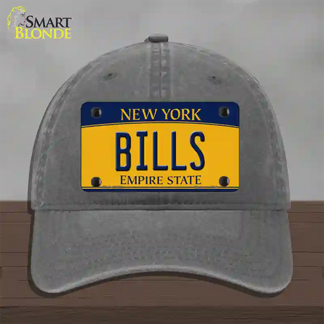 Bills New York Yellow Novelty License Plate Hat Tag Unconstructed Cotton / Charcoal