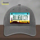 Bullhead City Arizona Novelty License Plate Hat Tag Unconstructed Cotton / Charcoal