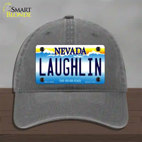 Laughlin Nevada Novelty License Plate Hat Tag Unconstructed Cotton / Charcoal