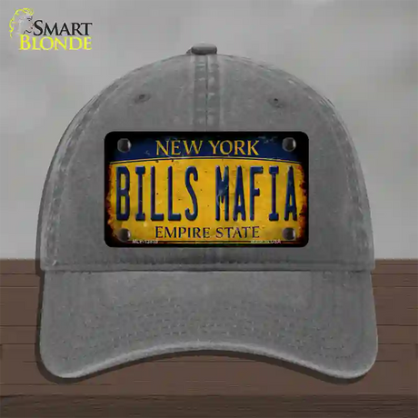 Bills Mafia New York Yellow Rusty Novelty License Plate Hat Tag Unconstructed Cotton / Charcoal