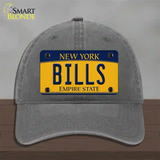 Bills NY Yellow Novelty License Plate Hat Tag Unconstructed Cotton / Charcoal