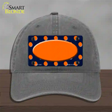 Orange Navy Blue Polka Dot Orange Center Oval Novelty License Plate Hat Unconstructed Cotton / Charcoal