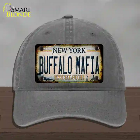 Buffalo Mafia Excelsior New York Rusty Novelty License Plate Hat Tag Unconstructed Cotton / Charcoal