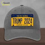 Trump 2024 New York Novelty License Plate Hat Unconstructed Cotton / Charcoal