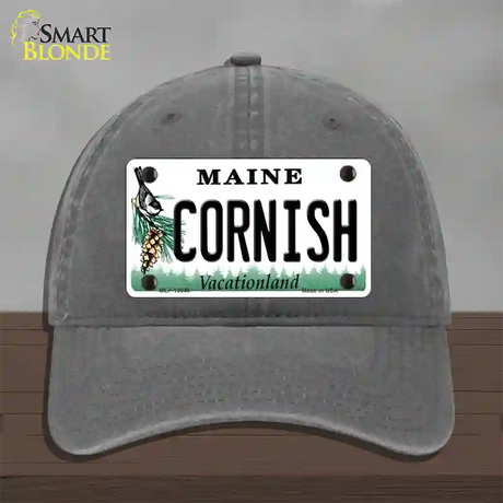 Cornish Maine Novelty License Plate Hat Tag Unconstructed Cotton / Charcoal