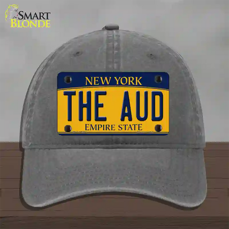 The Aud NY Yellow Novelty License Plate Hat Tag Unconstructed Cotton / Charcoal