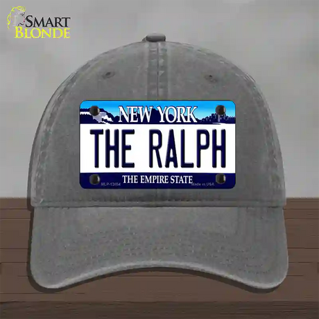 The Ralph NY Blue Novelty License Plate Hat Tag Unconstructed Cotton / Charcoal