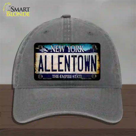 Allentown NY Blue Rusty Novelty License Plate Hat Tag Unconstructed Cotton / Charcoal